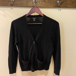 Halogen XS Black Short Length Long Sleeve Button Cardigan